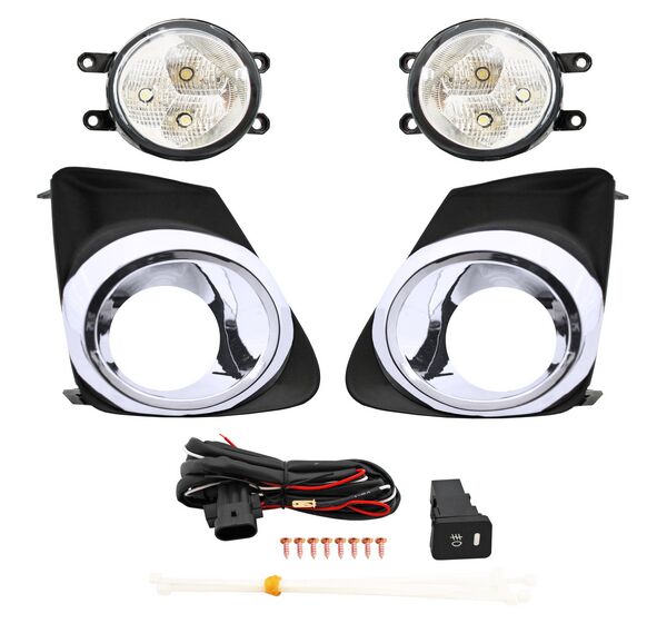 FARO NIEBLA COROLLA 11-13 C/PARRILLA C/CROMO C/LEDS JGO *****2