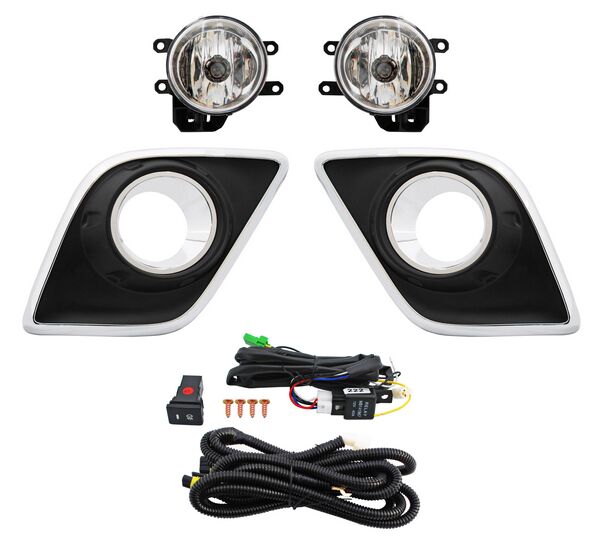 FARO NIEBLA HILUX 16-25 C/PARRILLA DOBLE FILO CROM JGO