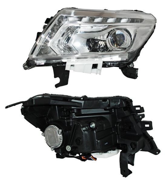 FARO NISSAN PU NP300/ FRONTIER 16-20 FONDO CROMADO LEDS TYC1 IZQ MCH