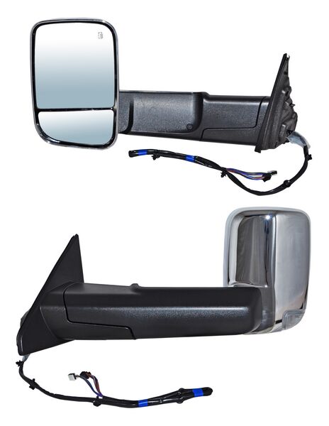 ESPEJO DODGE PU 19-23 RAM LINEA NUEVA ELECT CROM C/DIRECC C/LUZ INF C/MEM C/DESEMP Q10 TELESCOPICO 13 PINES IZQ